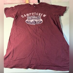 Campus crew athletics maroon t-shirt